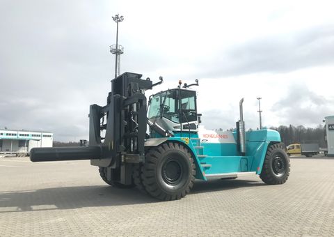 Two special Konecranes lift trucks motoring to Saint Petersburg, Russia_